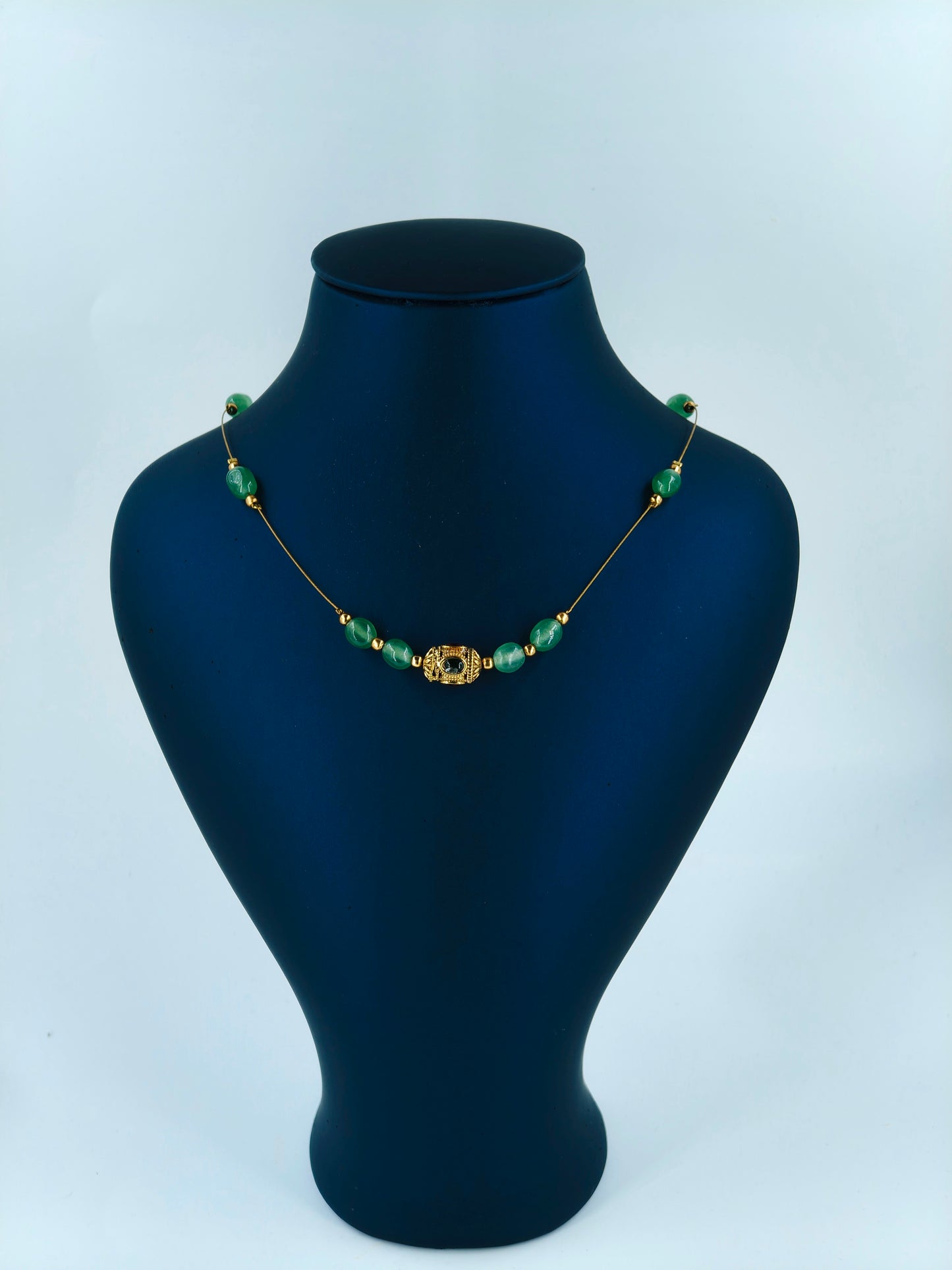 Invisible Chain with beads pastel green