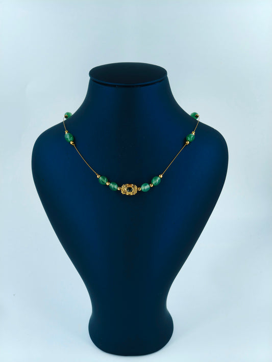 Invisible Chain with beads pastel green