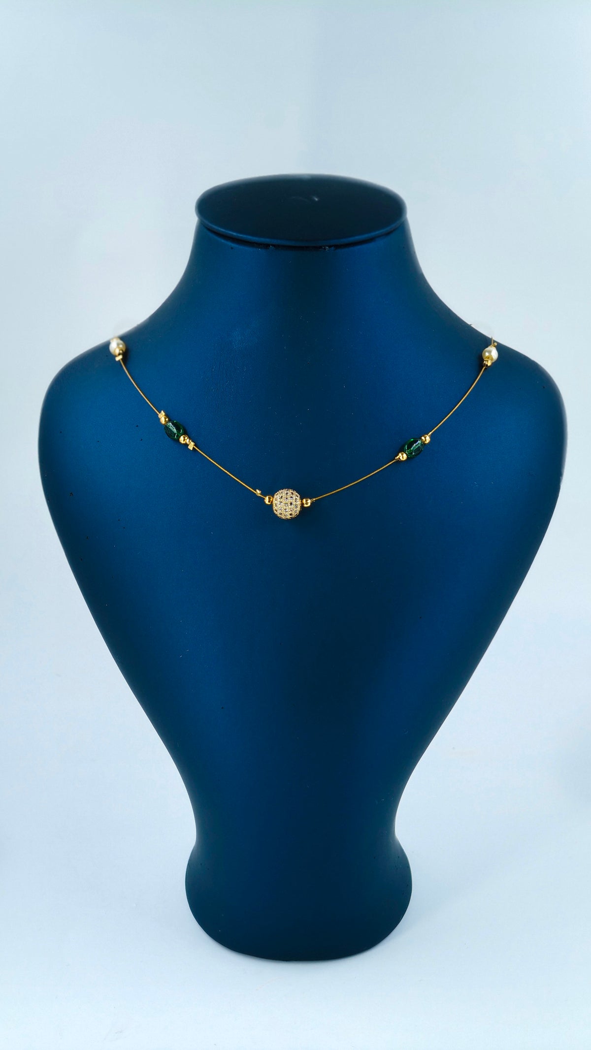Beautiful Green beads Invisible Necklace